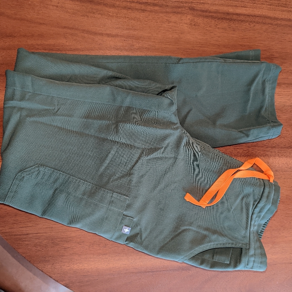 Figs moss green yola pants